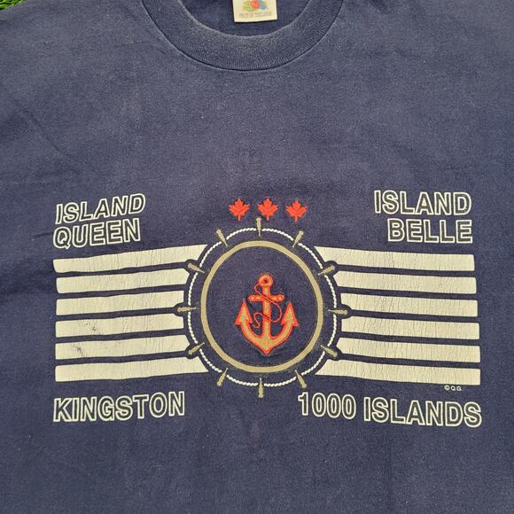 Vintage 90s Fruit-of-the-Loom Shirt Large 21x27 Faded Blue - Picture 13 of 13